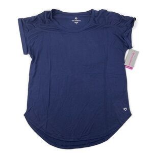 Colosseum Womens Blouse Crew Neck Blue Medium